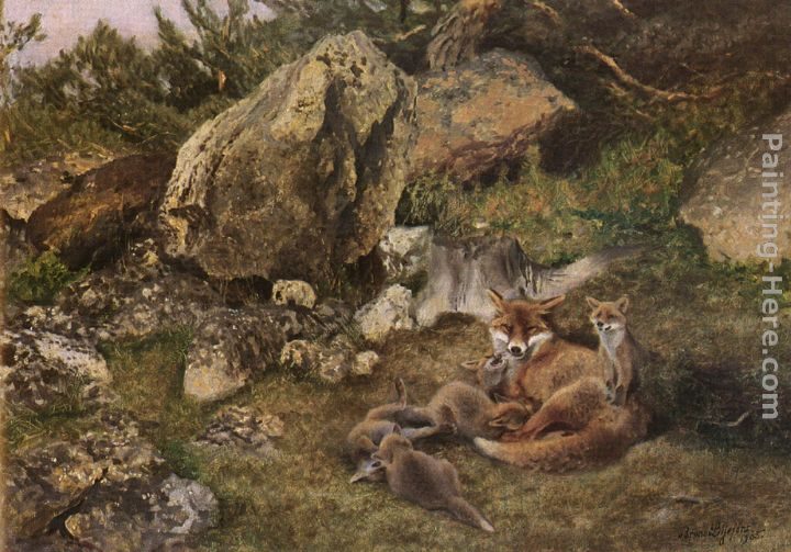 Bruno Liljefors A Family of Foxes